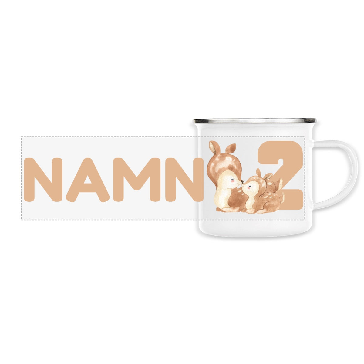 Cuddly Cute Deer | Hållbar Emaljmugg