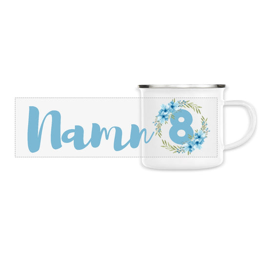 Flower Flow Blue | Hållbar Emaljmugg