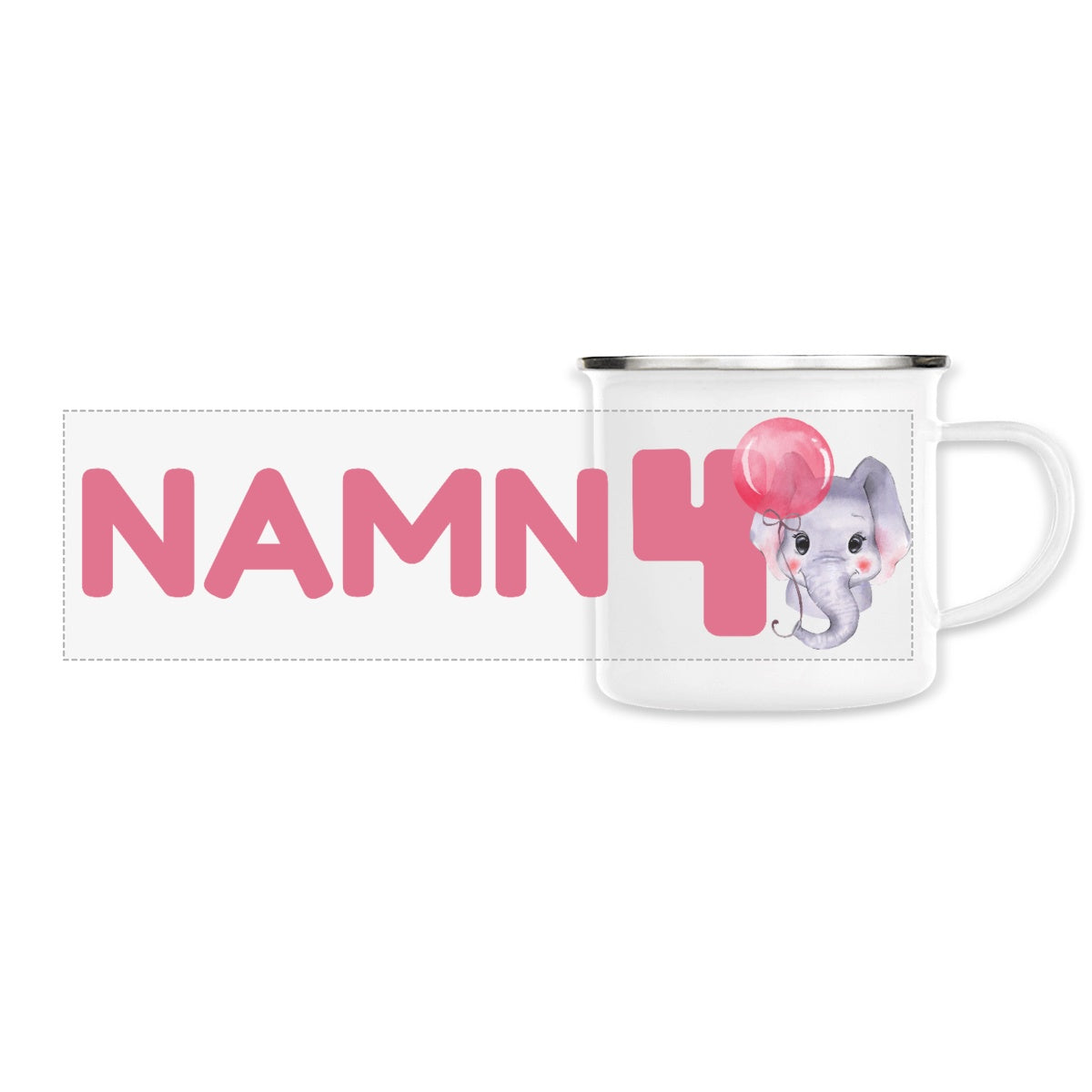 Cuddly Cute Elephant | Hållbar Emaljmugg