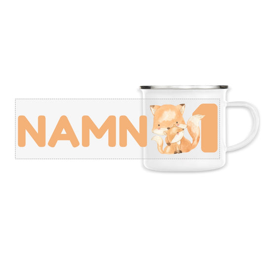 Cuddly Cute Fox | Hållbar Emaljmugg